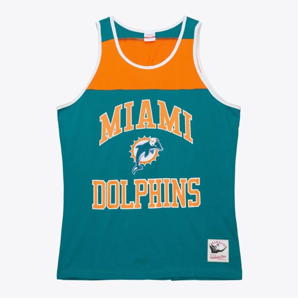 Mitchell & Ness Teal Miami Dolphins with Throwback Patch